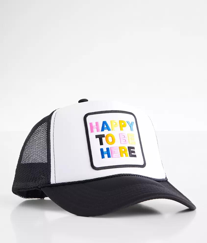 MADLEY. Happy To Be Here Trucker Hat Cover