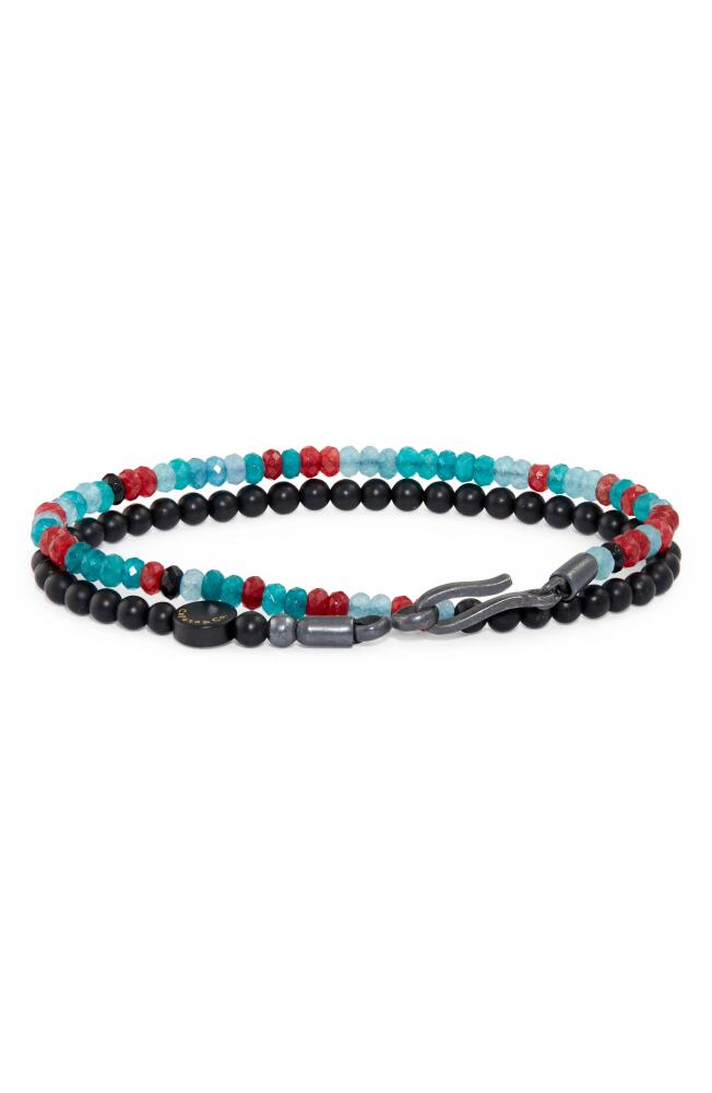 Caputo & Co. Men's Semiprecious Beaded Double Bracelet in Multi Agate Cover