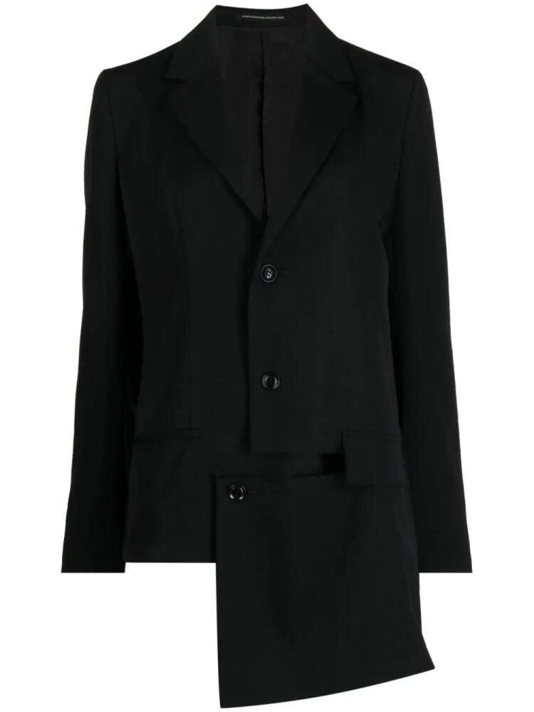 Y's notched-lapels asymmetric-design blazer - Black Cover