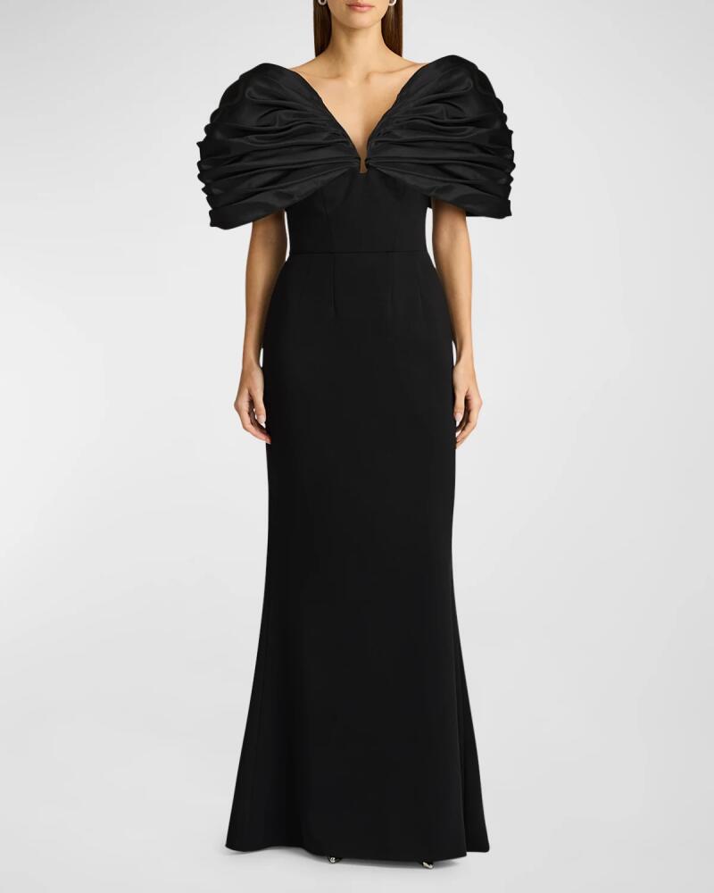 Zac Posen Taffeta and Crepe Mermaid Gown Cover