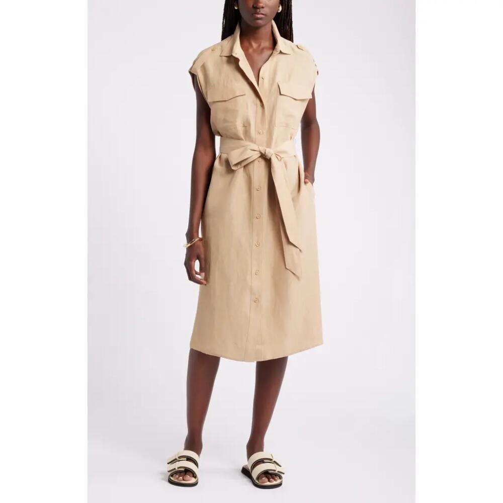 Nordstrom Belted Utility Shirtdress in Tan Travertine Cover