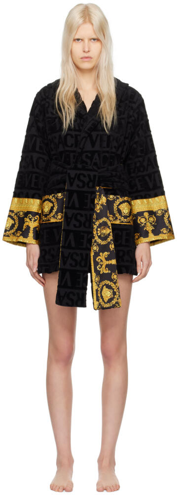 Versace Underwear Black Short Robe Cover