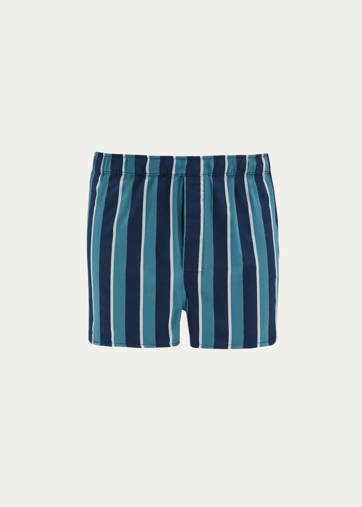 Derek Rose Men's Royal 221 Cotton Stripe Modern-Fit Boxers Cover