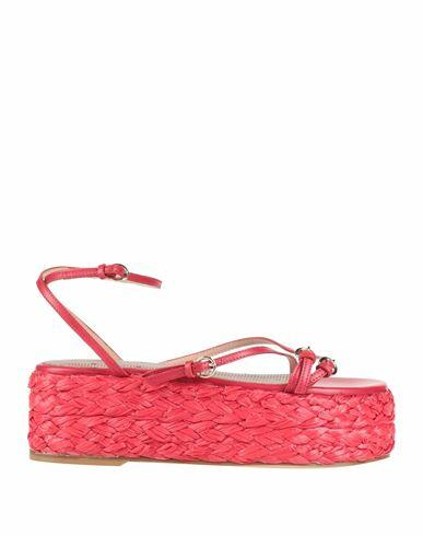 Red(v) Woman Espadrilles Red Soft Leather Cover