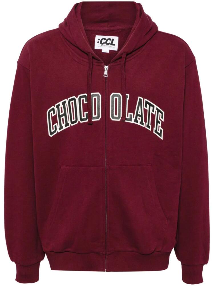 CHOCOOLATE logo-printed hooded jacket - Red Cover