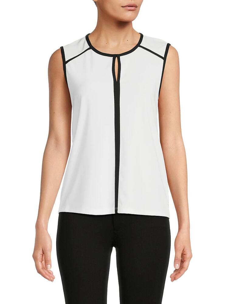 Karl Lagerfeld Paris Women's Contrast Trim Cami Top - Soft White Cover