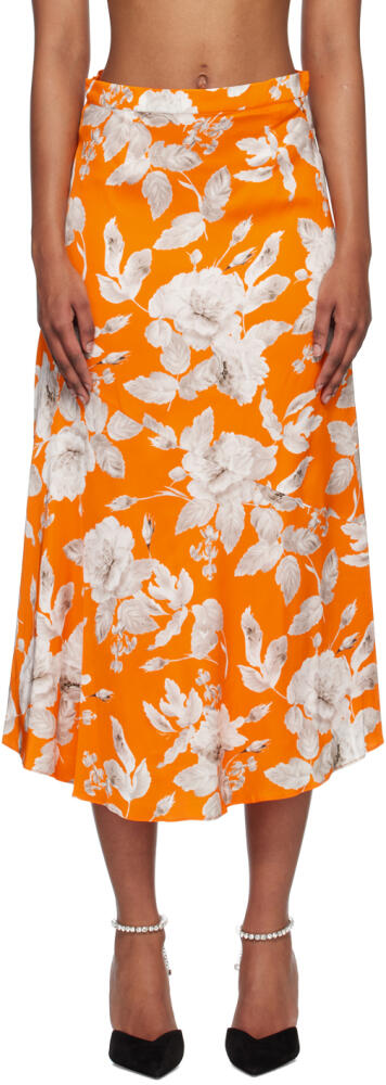 Erdem Orange Griselda Midi Skirt Cover