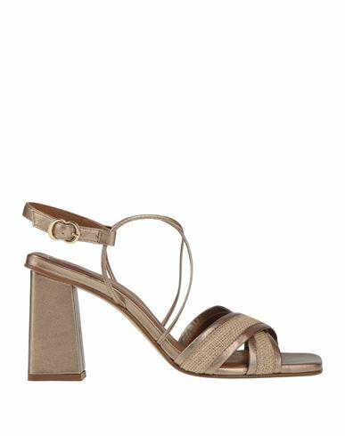 Pedro Miralles Woman Sandals Bronze Leather, Textile fibers Cover