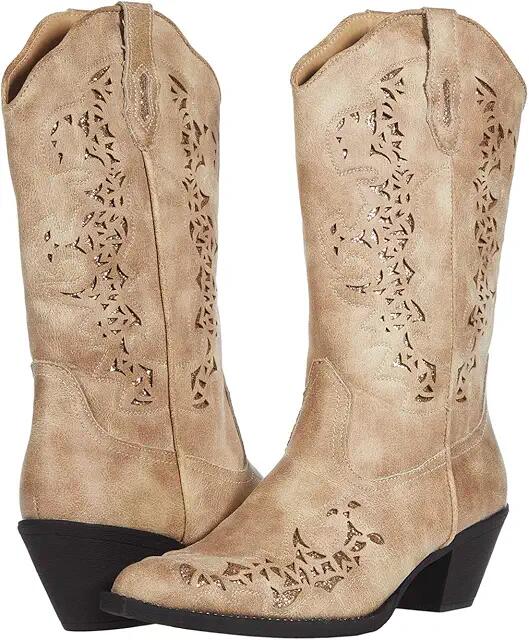 Roper Alisa (Tan Faux Leather) Cowboy Boots Cover