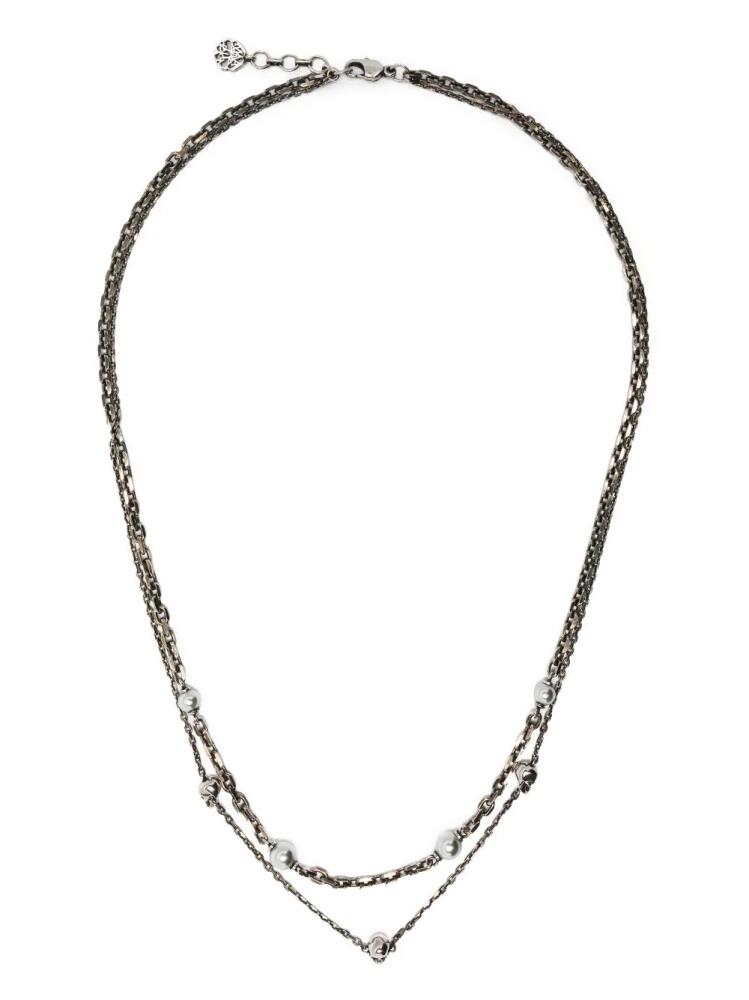 Alexander McQueen skull-charm chain-link necklace - Silver Cover