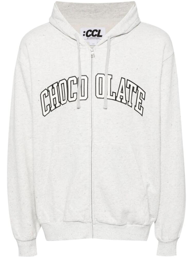 CHOCOOLATE logo-printed hooded jacket - Grey Cover