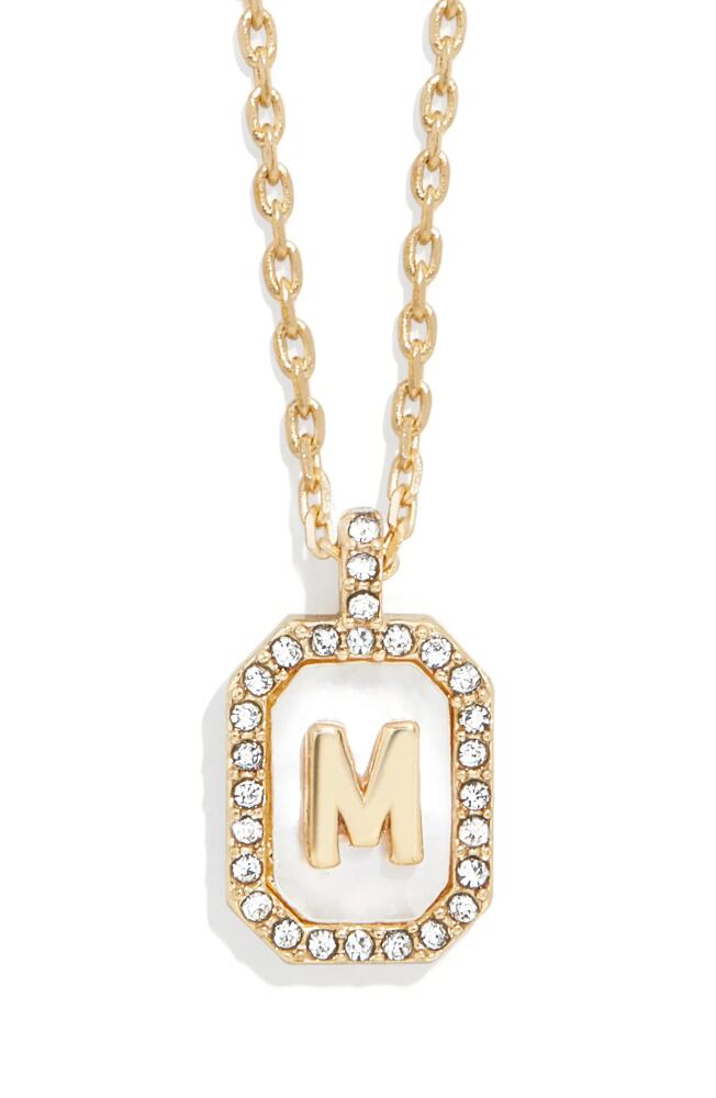 BaubleBar Initial Pendant Necklace in White M Cover