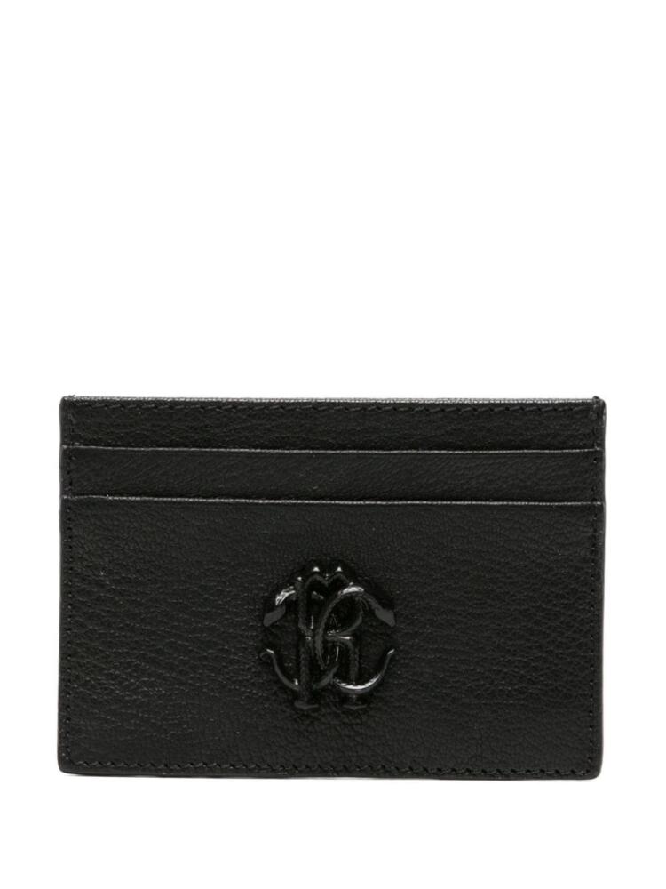 Roberto Cavalli RC-plaque leather cardholder - Black Cover