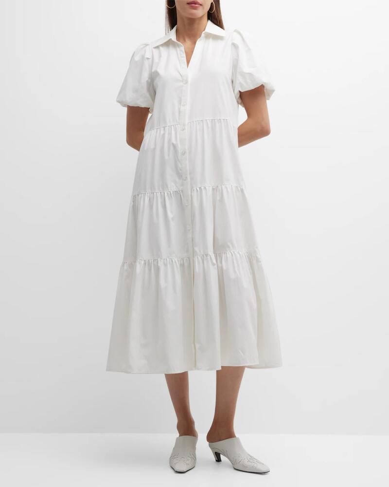 Brochu Walker Havana Tiered Puff-Sleeve Shirtdress Cover