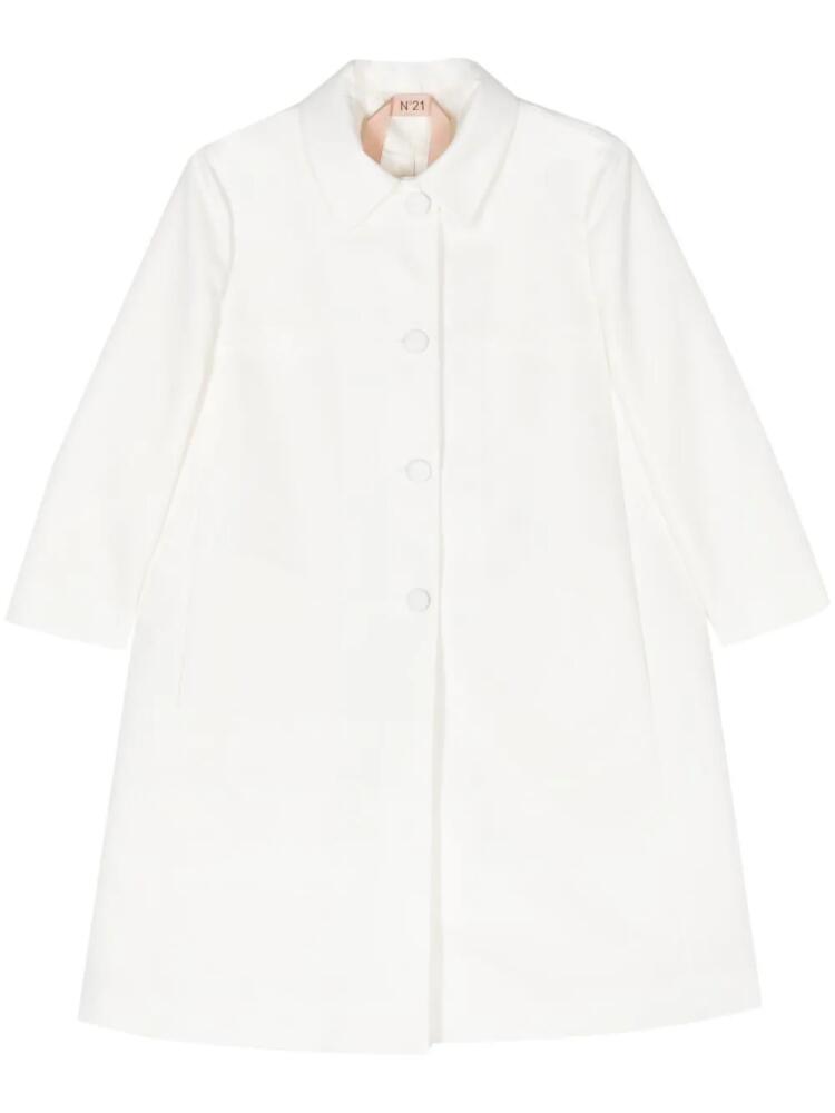 Nº21 Mantel single-breasted coat - White Cover