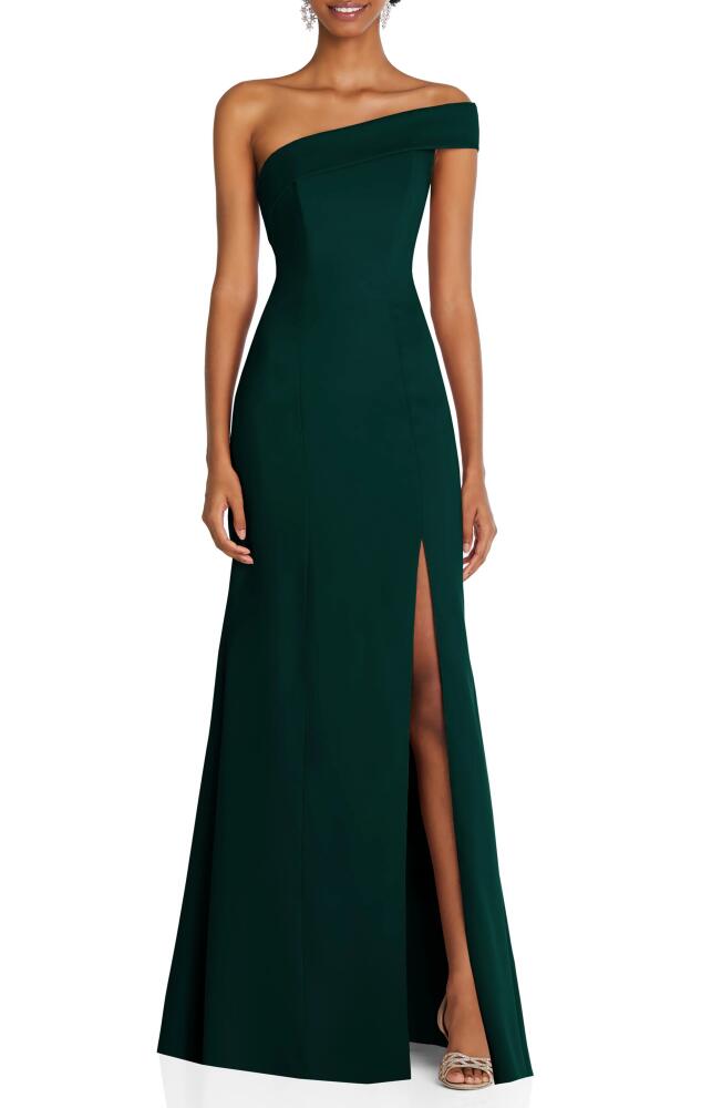 After Six One-Shoulder Evening Gown in Evergreen Cover