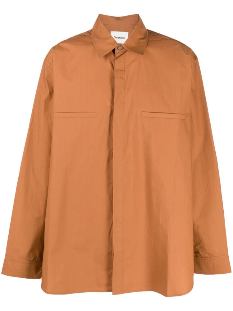 Nanushka Damos cotton button-up shirt - Orange Cover