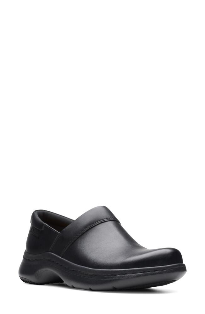 Clarks(r) Pro Gem Clog in Black Leather Cover