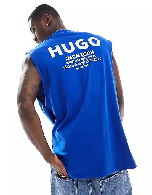 HUGO BLUE oversized tank in blue Cover