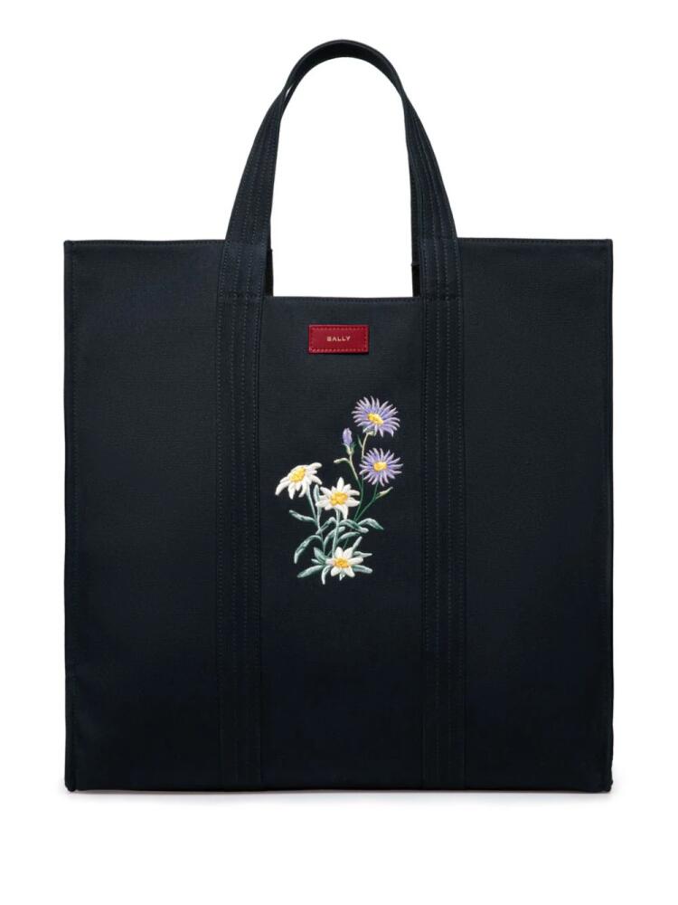 Bally floral-embroidery tote bag - Blue Cover