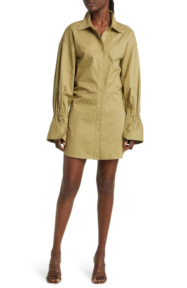 En Saison Hardin Long Sleeve Cotton Shirtdress in Sage Cover