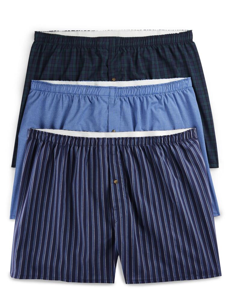 Harbor Bay by DXL 3-pk Woven Boxers in Blue Cover