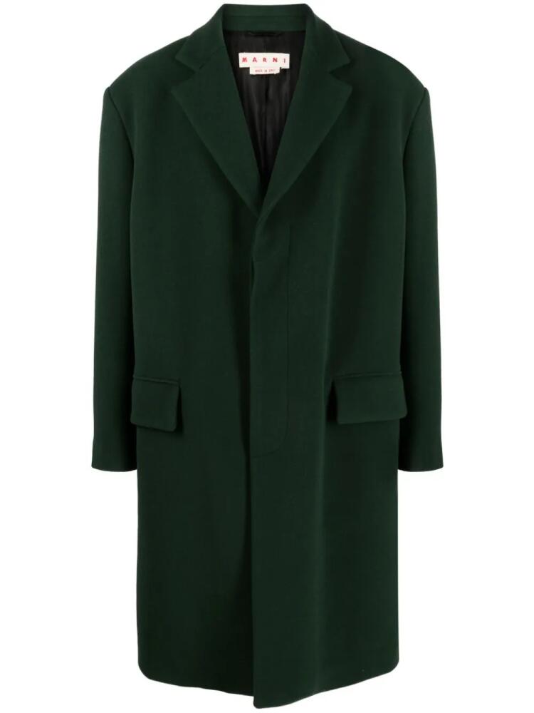 Marni notched-lapels single-breast peacoat - Green Cover