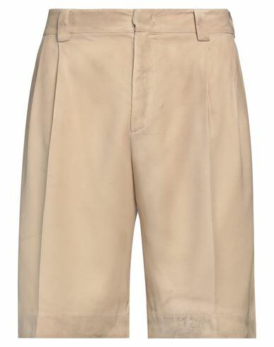 Msgm Man Shorts & Bermuda Shorts Sand Virgin Wool, Elastane Cover