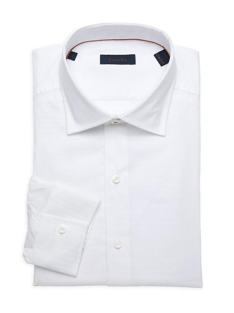 Zanella Men's Solid Dress Shirt - White Cover