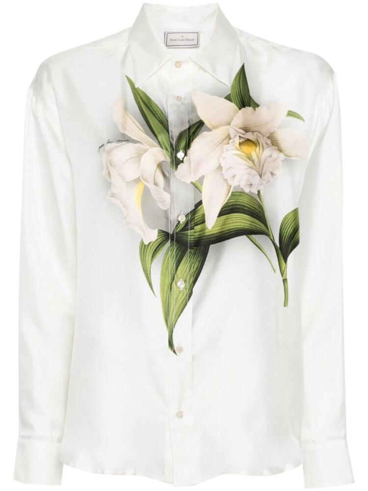 Pierre-Louis Mascia Aloe floral-print silk shirt - White Cover