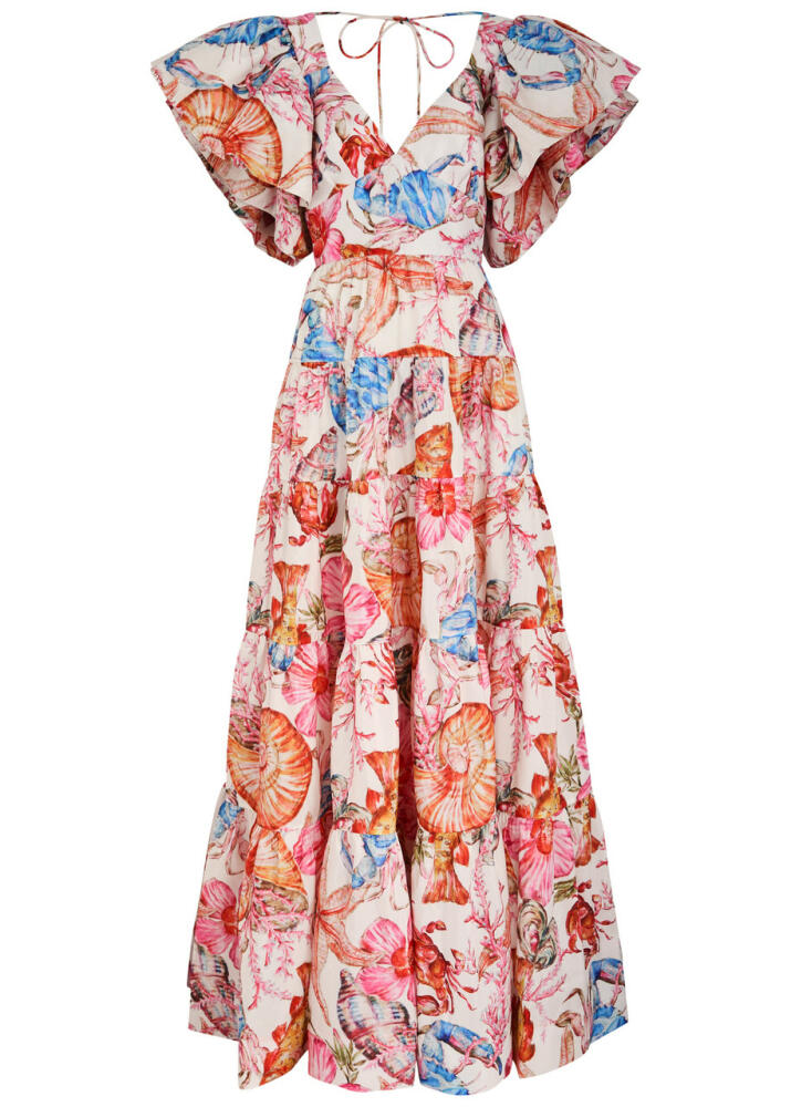 Rebecca Vallance Summer Seas Printed Taffeta Gown - Cover