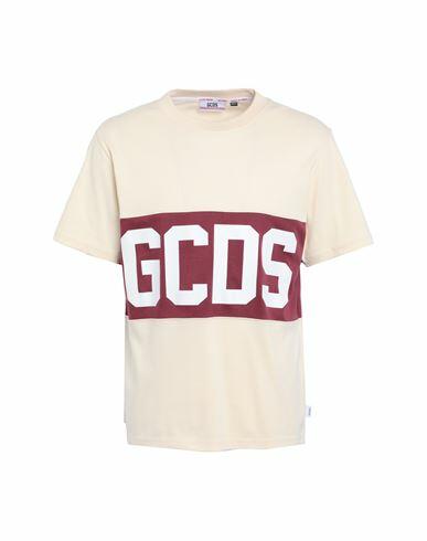 Gcds Man T-shirt Beige Cotton Cover