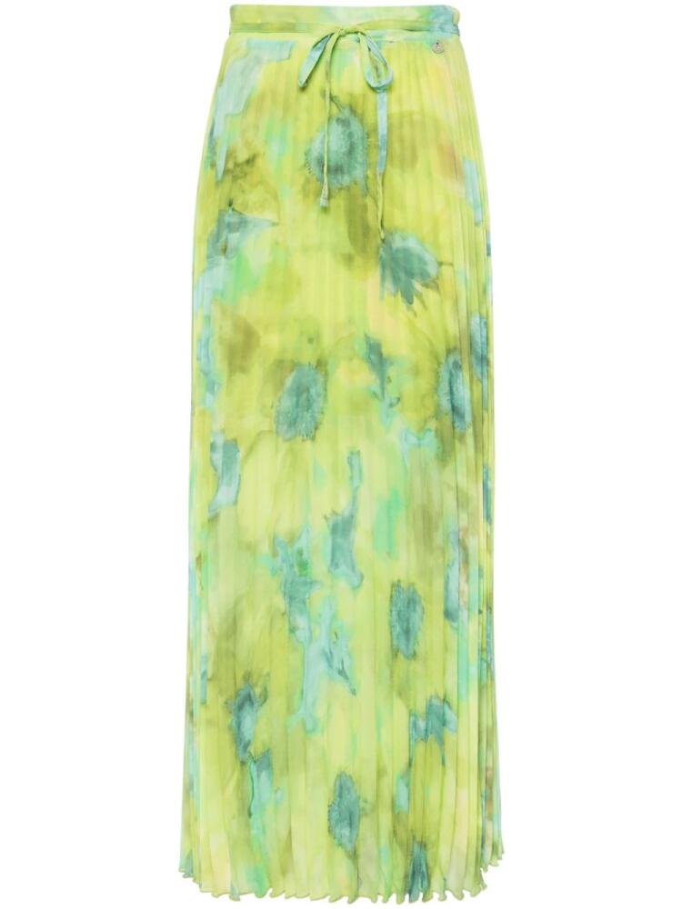 LIU JO floral-print pleated midi skirt - Green Cover