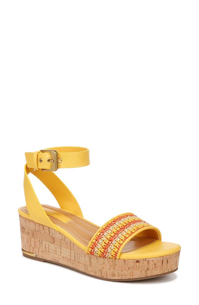 Franco Sarto Presley Ankle Strap Platform Wedge Sandal in Yellowmulti Cover