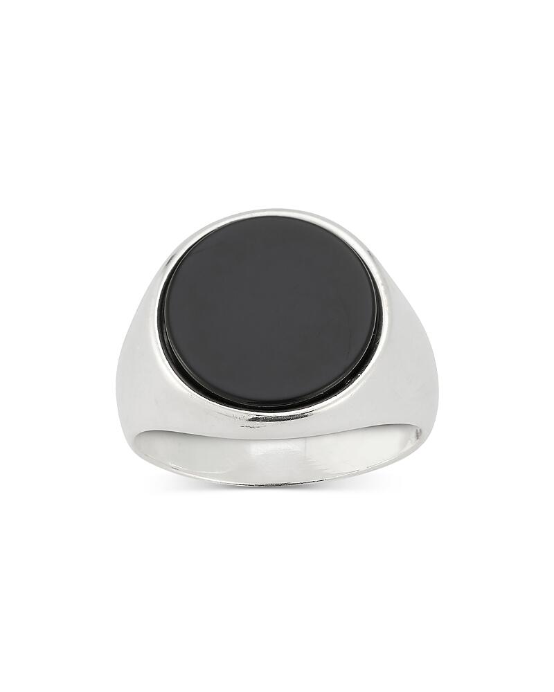 Milanesi And Co Men's Sterling Silver Onyx Oval Signet Ring Cover