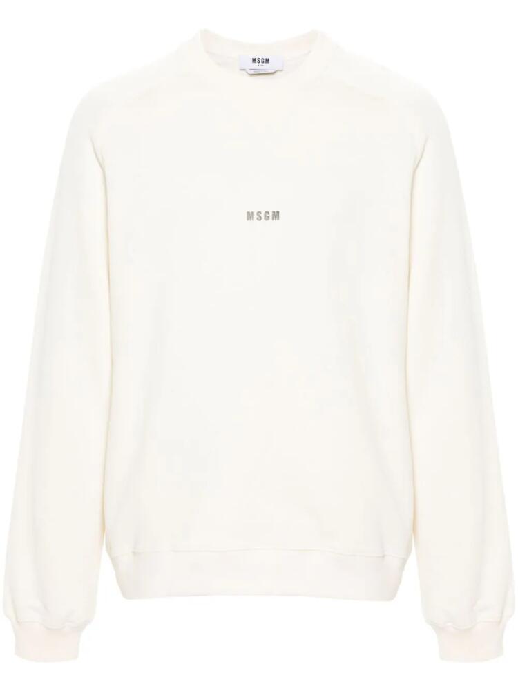 MSGM logo-print cotton sweatshirt - Neutrals Cover