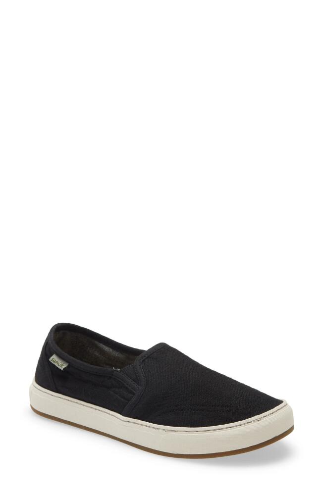 Sanuk Avery Hemp Slip-On Sneaker in Washed Black Cover