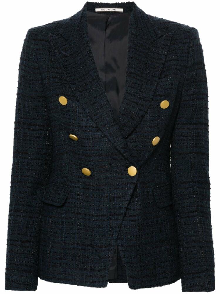 Tagliatore Alicya cotton-blend bouclé blazer - Blue Cover