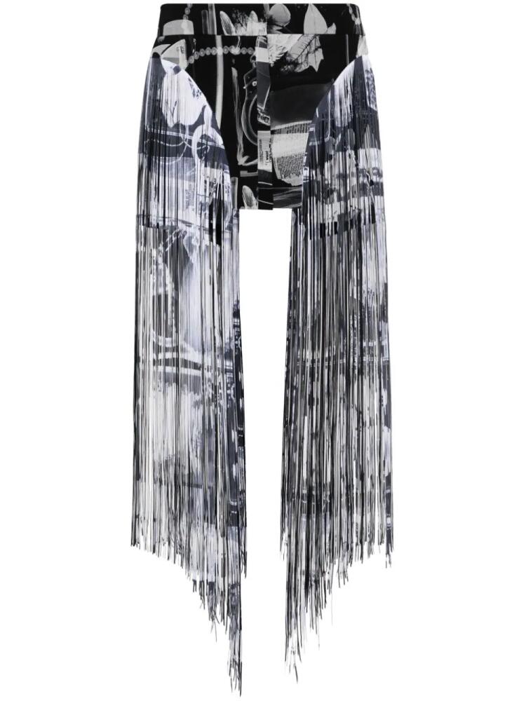 Off-White Xray fringed miniskirt - Black Cover