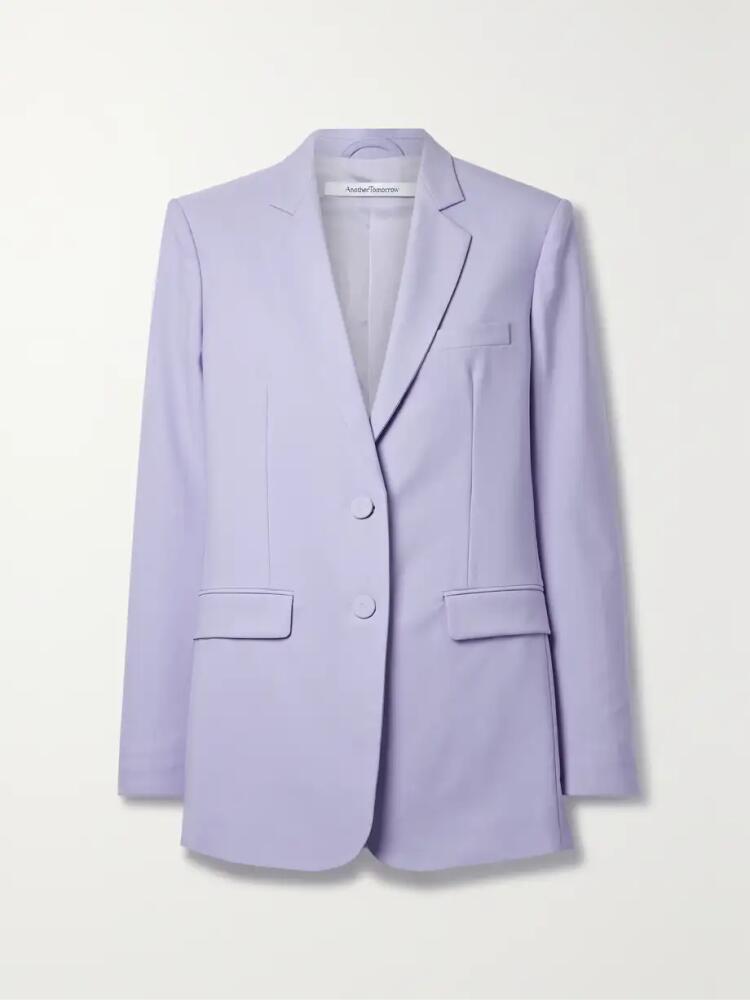 Another Tomorrow - + Net Sustain Oversized Wool Blazer - Purple Cover