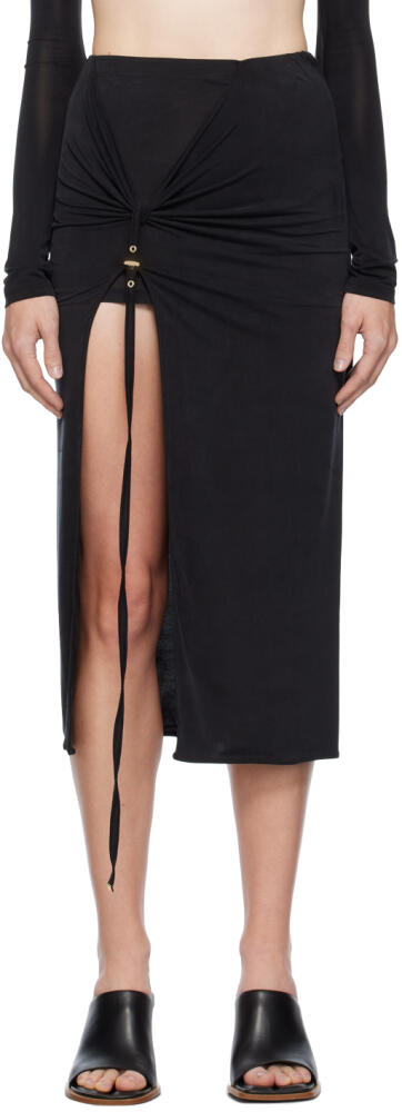 JACQUEMUS Black Le Chouchou 'La Jupe Pareo Croissant' Midi Skirt Cover