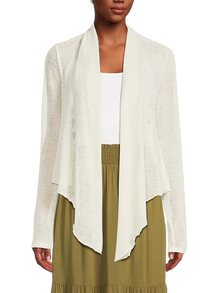 Bobeau Women's Asymmetric Open Front Cardigan - Cream Cover