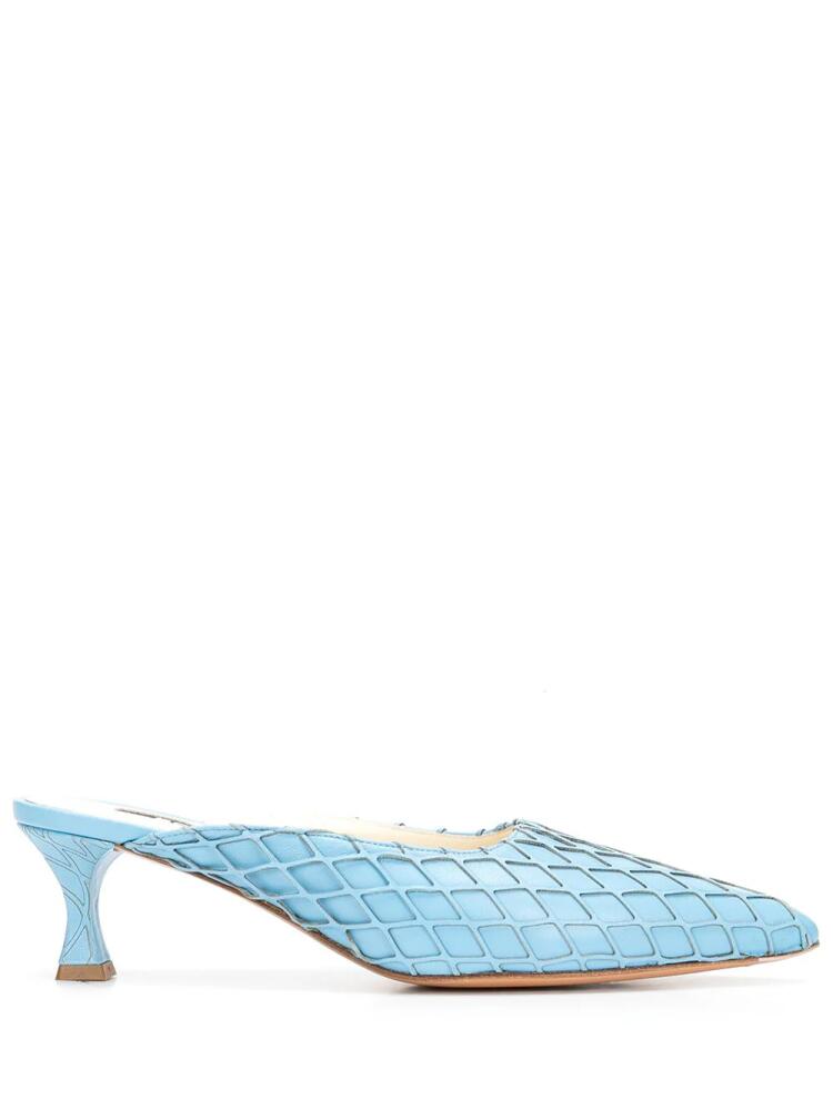 Rochas laser-cut mules - Blue Cover