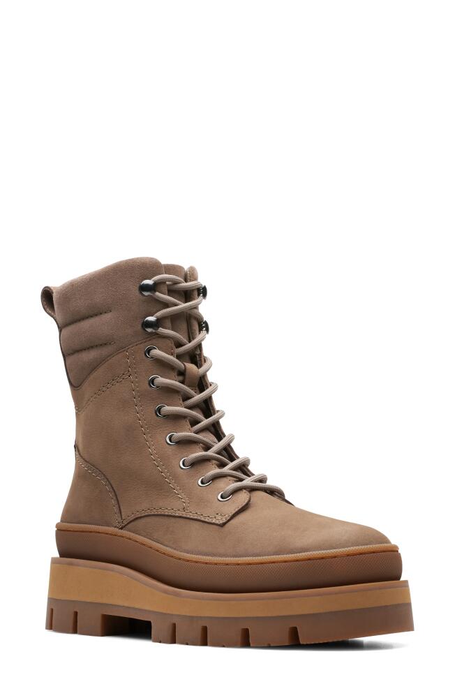 Clarks(r) Orianna 2 Hike Combat Boot in Pebble Nubuck Cover