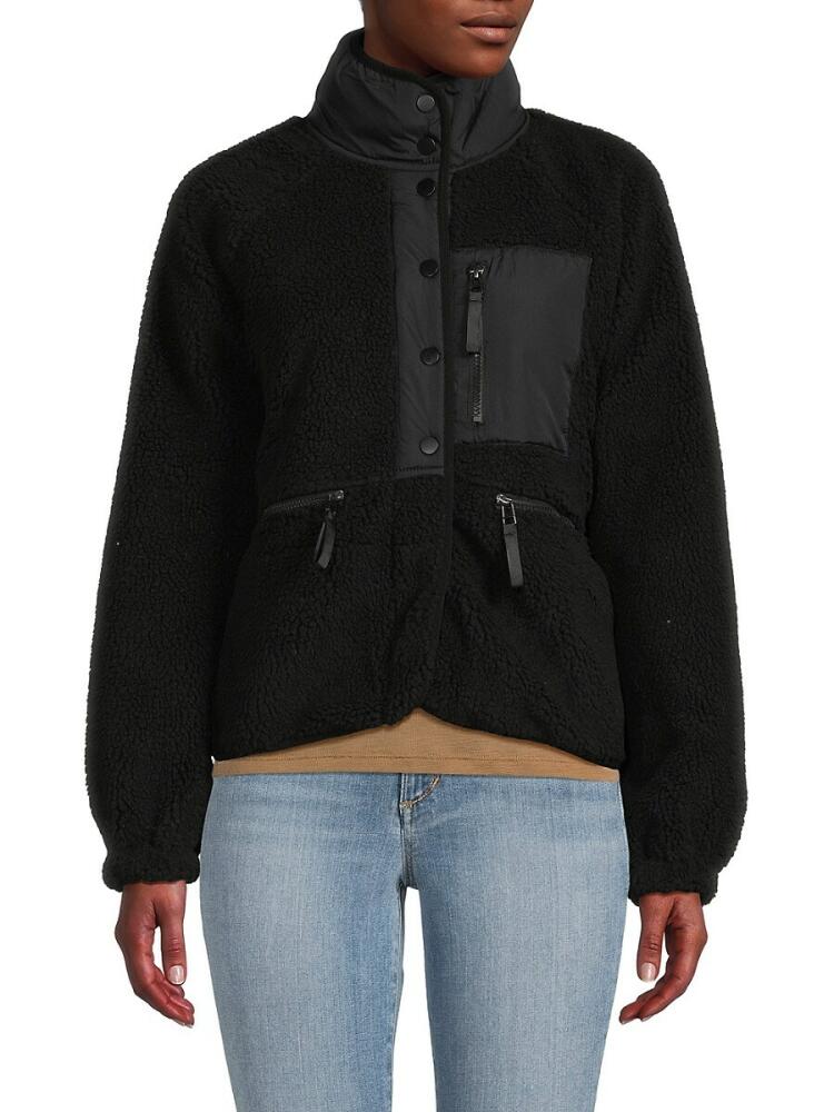 Andrew Marc Women's Faux Fur Anorak Jacket - Black Cover