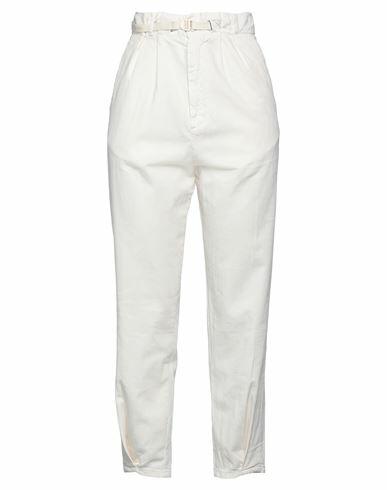 White Sand Woman Pants Ivory Cotton Cover