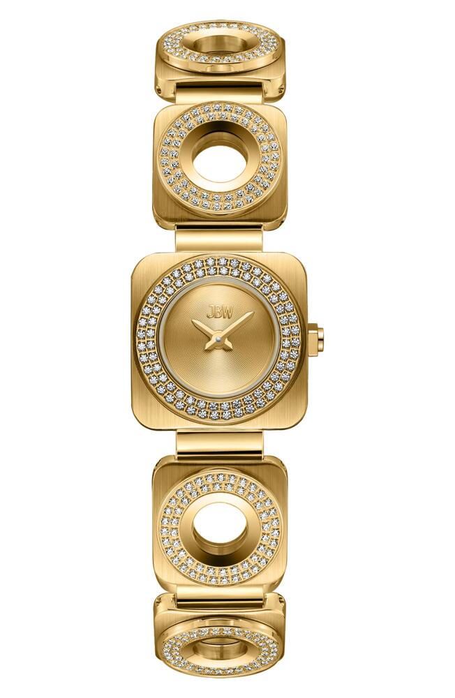 JBW Chasm Bracelet Watch, 22mm in 18K Gold/Gold/Crystals Cover