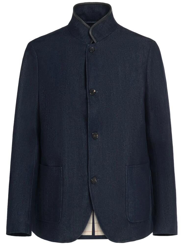 LORO PIANA Spagna Cotton & Cashmere Denim Jacket Cover