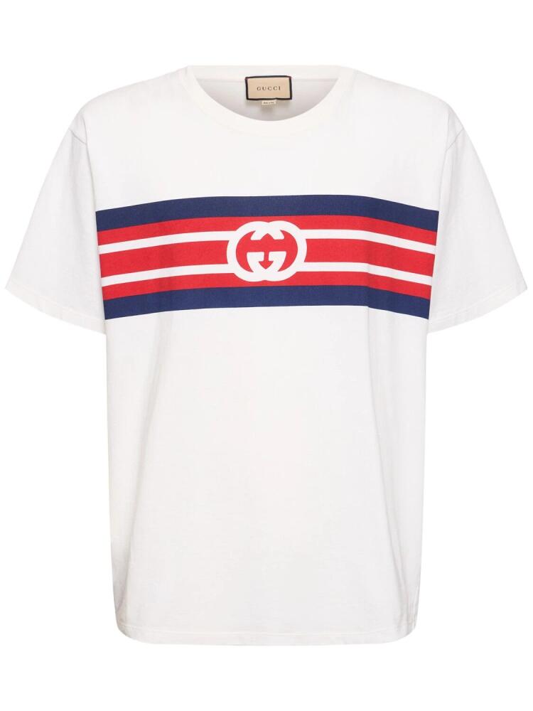 GUCCI Gg Printed Cotton Jersey T-shirt Cover