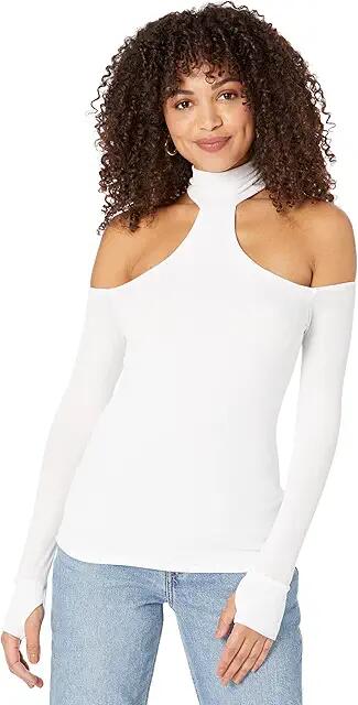 Michael Lauren Levon Mock Neck Top (White) Women's Blouse Cover